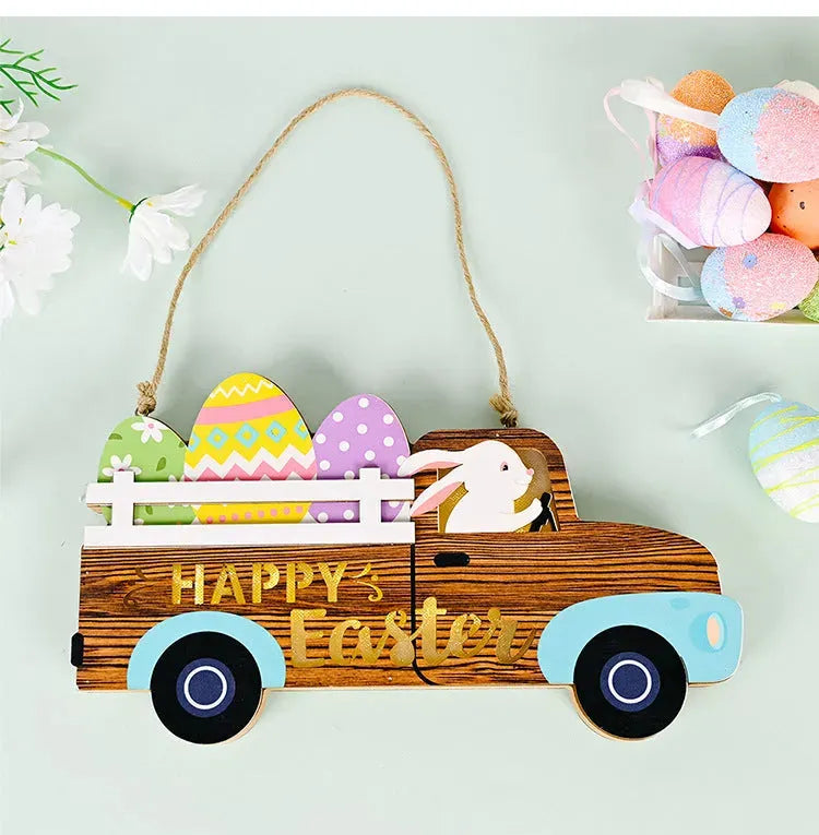 Easter Wooden Door Sign With Light - Bellarte Enchanté Easter Wooden Door Sign With Light